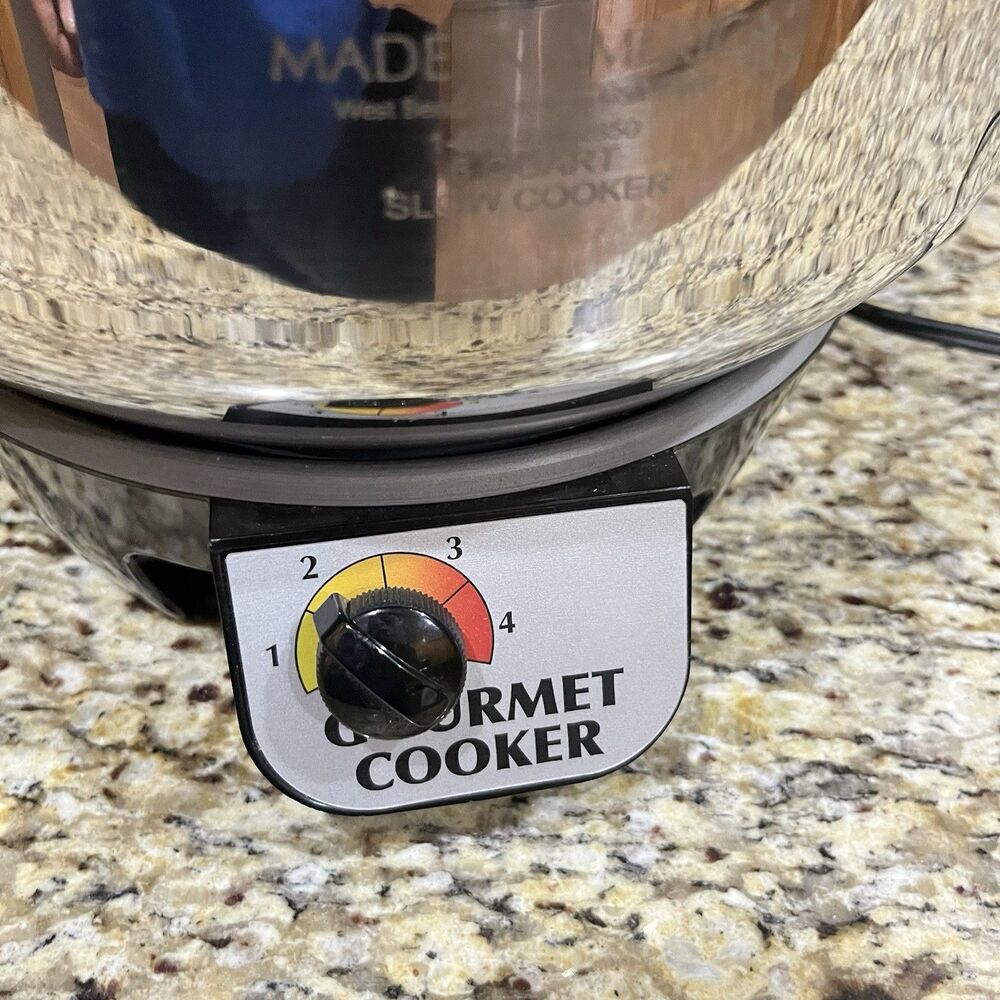 Kitchen Craft Americraft 6 Qt Saucepan Stainless Elec. Slow Cooker Base Lid - Picture 5 of 16